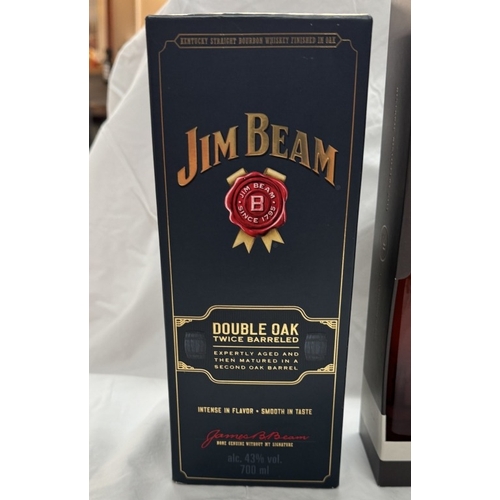 382 - A bottle of Tennessee Honey limited edition pack, Jim Beam double oak & Woodford reserve COLLECT ONL... 