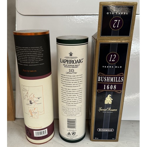 374 - A Bushmills 1608, 12 years Laphroaig Islay 10 years & The Arran single malt whiskey COLLECT ONLY