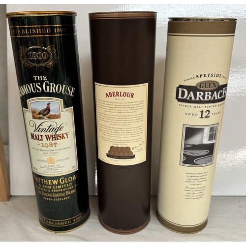 378 - 3 bottles of whiskey including Aberlour 10 years, Glen Darbach 12 years & The Famous Grouse vintage ... 