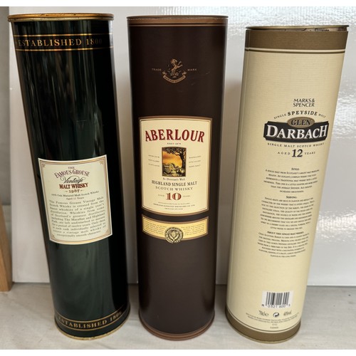 378 - 3 bottles of whiskey including Aberlour 10 years, Glen Darbach 12 years & The Famous Grouse vintage ... 