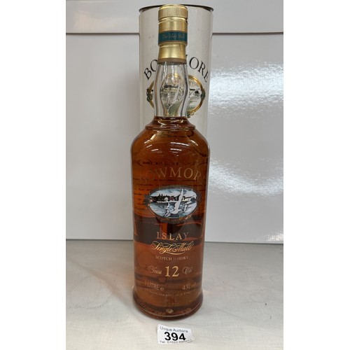 394 - A bottle of Bowmore Islay 12 year old single malt Scotch whiskey COLLECT ONLY