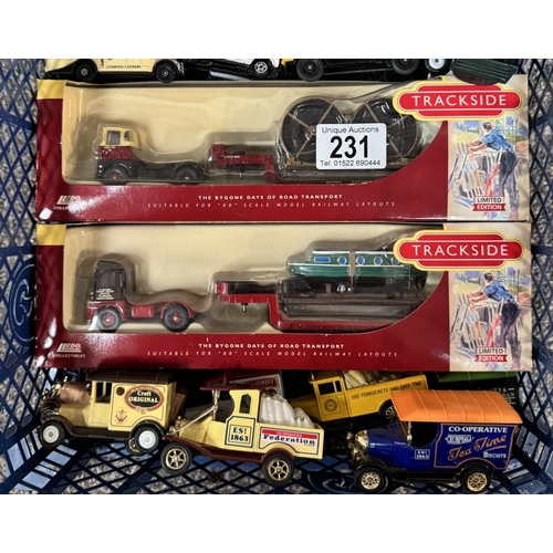 231 - A Corgi Classics Bedfored '0' series Adcoids, 2 Lledo trackside & a quantity of loose Days Gone diec... 