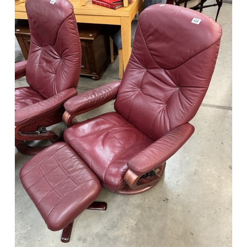 439 - A reclining chair & footstool COLLECT ONLY