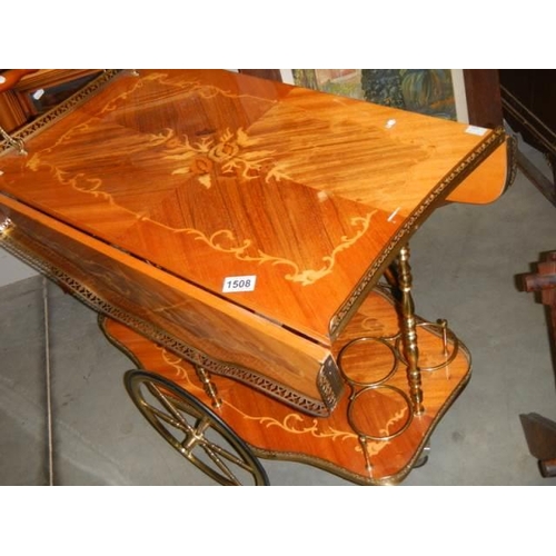 1508 - An inlaid Italian drinks trolley.  COLLECT ONLY.