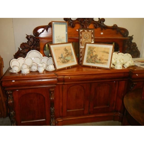 1515 - A Victorian carved mahogany mirror backed sideboard. COLLECT ONLY