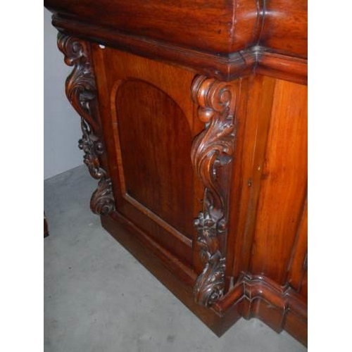 1515 - A Victorian carved mahogany mirror backed sideboard. COLLECT ONLY