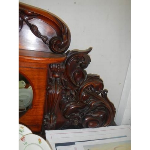 1515 - A Victorian carved mahogany mirror backed sideboard. COLLECT ONLY