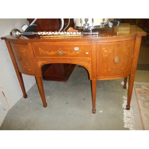 1524 - A late Victorian inlaid sideboard, COLLECT ONLY.