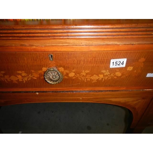 1524 - A late Victorian inlaid sideboard, COLLECT ONLY.