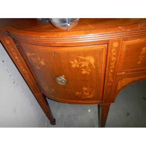 1524 - A late Victorian inlaid sideboard, COLLECT ONLY.