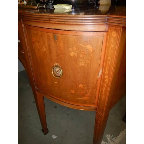 1524 - A late Victorian inlaid sideboard, COLLECT ONLY.