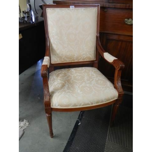 1526 - A 20th century mahogany arm chair. COLLECT ONLY.