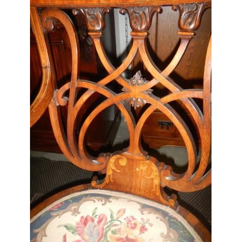 1527 - A godo Edwardian inlaid arm chair,. COLLECT ONLY.