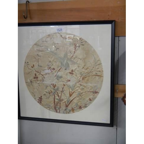 1529 - A good circular silk embroidery. COLLECT ONLY