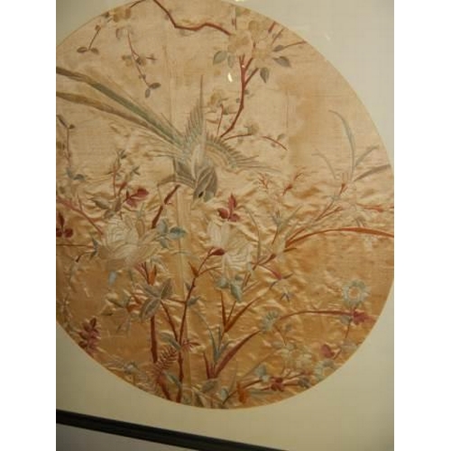 1529 - A good circular silk embroidery. COLLECT ONLY