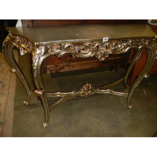 1550 - A silver coloured French style console table, COLLECT ONLY.