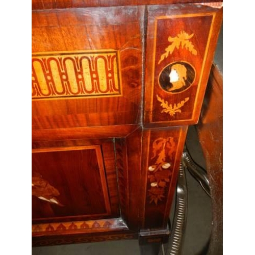 1565 - A good Dutch marquetry inlaid three drawer chest in excellent condition, COLLECT ONLY.