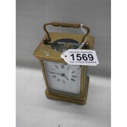 1569 - A good quality brass carriage clock.