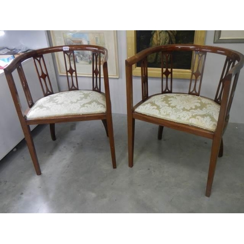 1570 - A pair of curved back bedroom chairs, COLLECT ONLY.