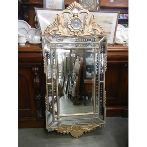 1589 - A large gypsy style bevel edged mirror, COLLECT ONLY.