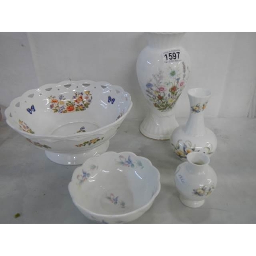 1597 - A good lot of Aynsley porcelain in good condition.