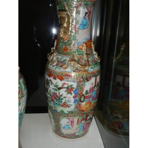 1604 - A pair of Chinese vases (30cm) and one other, all a/f. COLLECT ONLY