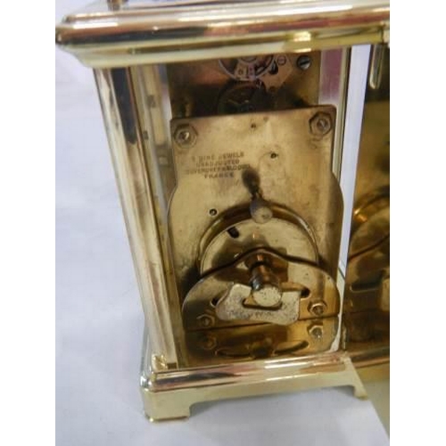 1608 - A Bayard brass carriage clock in good working order.