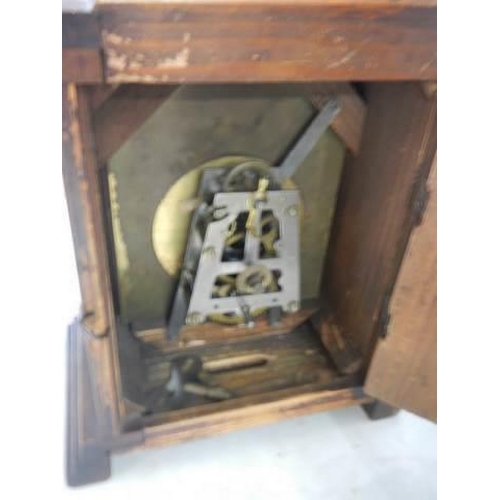 1616 - Two oak mantel clock for spares or repair. COLLECT ONLY