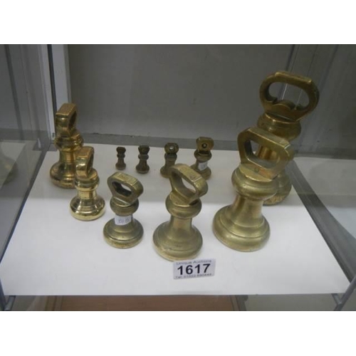 1617 - A good set of solid brass bell weights.