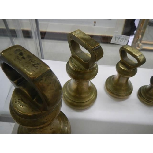 1617 - A good set of solid brass bell weights.