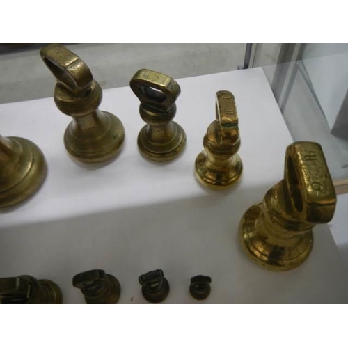 1617 - A good set of solid brass bell weights.