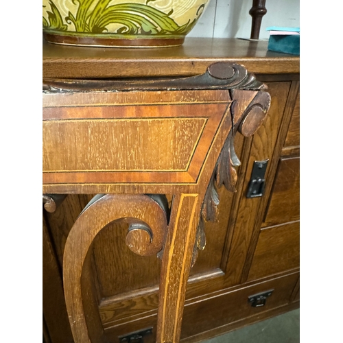 1527 - A godo Edwardian inlaid arm chair,. COLLECT ONLY.