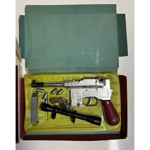 187 - A boxed Lone Star Luger presentation set. Incomplete  A 7.63mm automatic toy gun A/F, & A catapult A... 