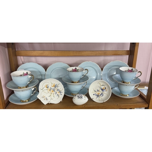 522 - A bone china tea set & Aynsley pin dishes etc.