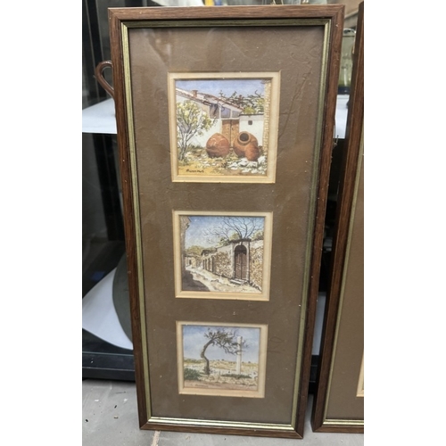 535 - 3 frames of watercolours of old Spanish scenes signed Burrows