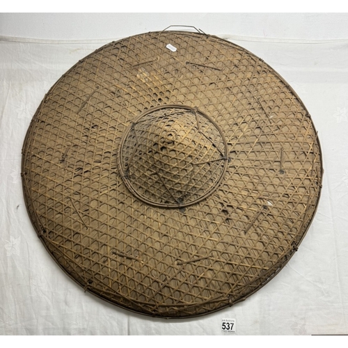 537 - A wicker shield, diameter 64cm