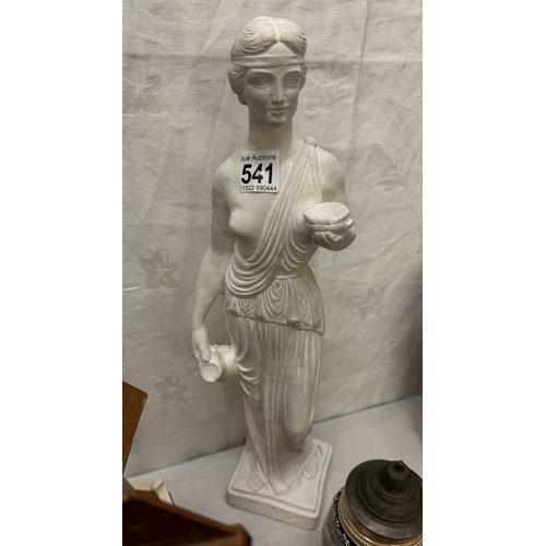 541 - A plaster figure of a Roman/ Greco lady, 46cm high