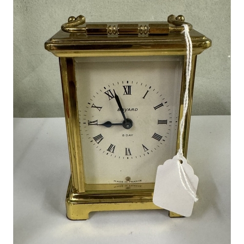 564 - A Bayard mechanical carriage clock & 1 other & a novelty water mill cruet