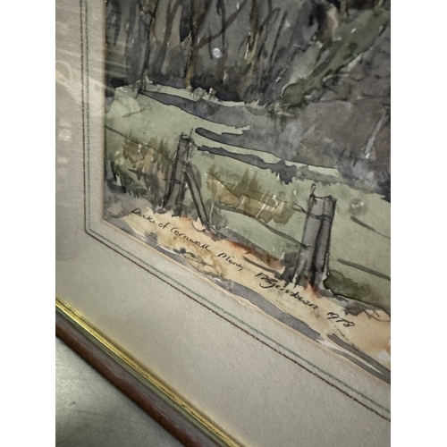 570 - A framed and glazed watercolour signed Olive Free and another watercolour signed Ian Hargrave, COLLE... 