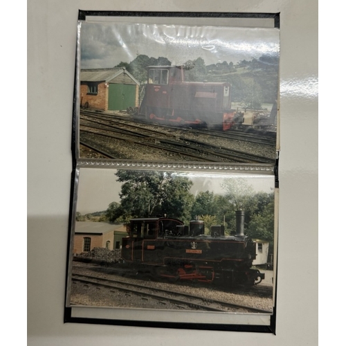 590 - 9 small folders of railway & tram photo's including Belgian trams & trains etc.