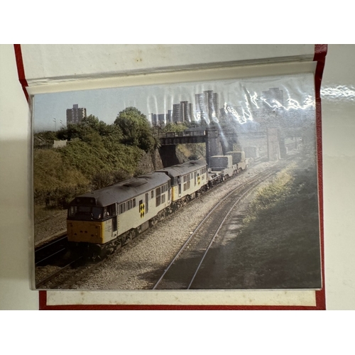 590 - 9 small folders of railway & tram photo's including Belgian trams & trains etc.