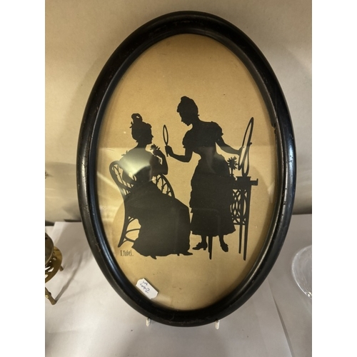 651 - 2 Early 20th century oval frame silhouettes by O Kubel and Hannes Peterson