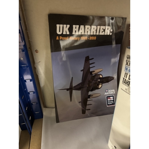 653 - A quantity of books relating to Harrier, Jump jets & other war associated books