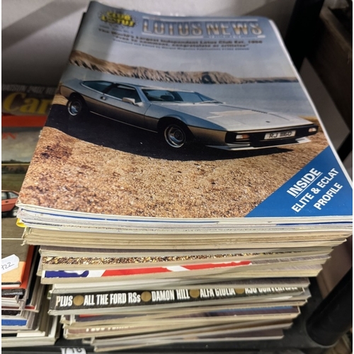 718 - A good lot of Club Lotus magazines including Graham Robson, Third Generation Lotuses collectors guid... 