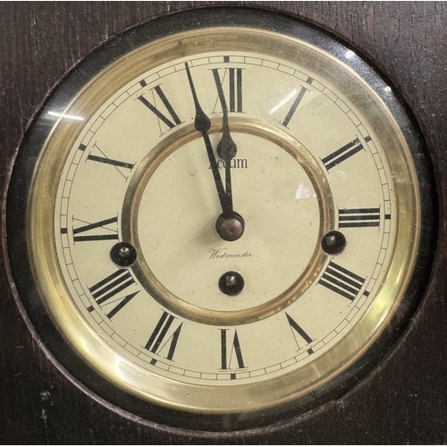 730 - An oak Acctim wall clock in working order, COLLECT ONLY.