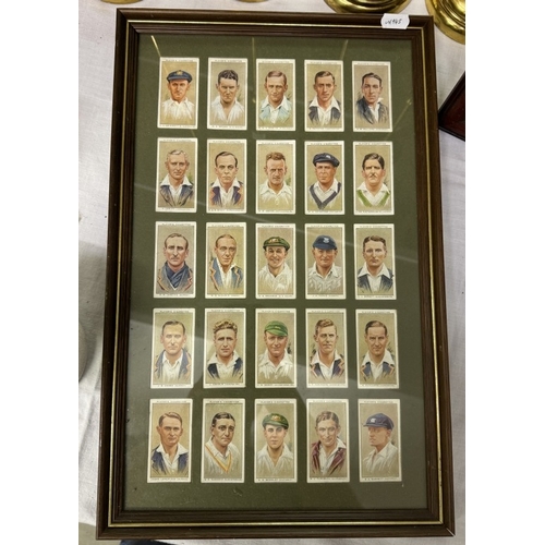 737 - 4 Framed & Glazed cigarette displays including ships, cricketers, famous fighters etc