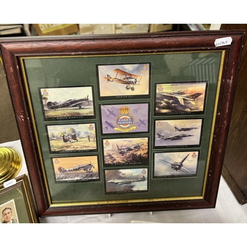 737 - 4 Framed & Glazed cigarette displays including ships, cricketers, famous fighters etc