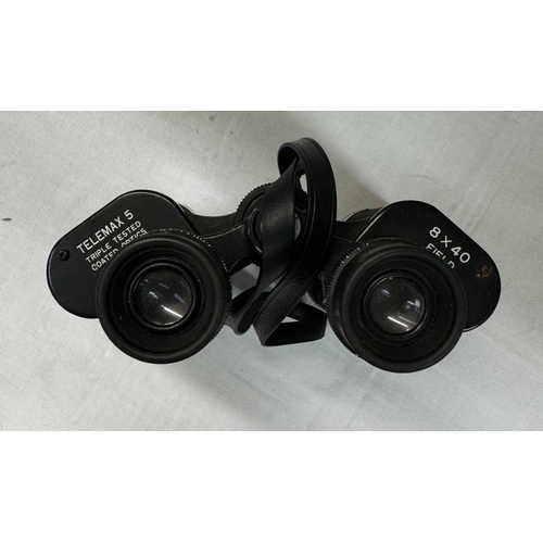 836 - A cased set of field binoculars 8 x 40 by Telemax 5