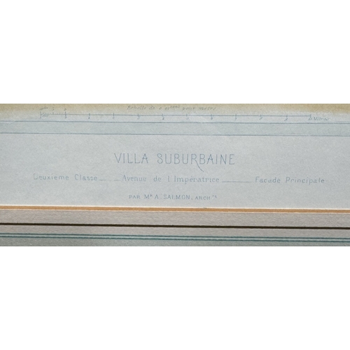 837 - 2 French architectural prints of Villa Suburbaine