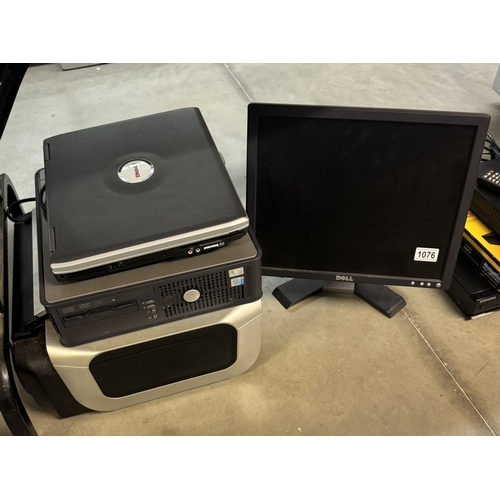 1076 - A Dell PC, Monitor, A Compaq Presano 1110 laptop & Canon printer